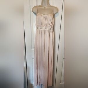 Olga Vintage Large Peignoir Peach Pink Slip Dress Nightgown Lingerie Lace Maxi